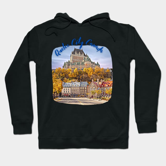 Quebec City Canada Skyline Painting Hoodie by YegMark